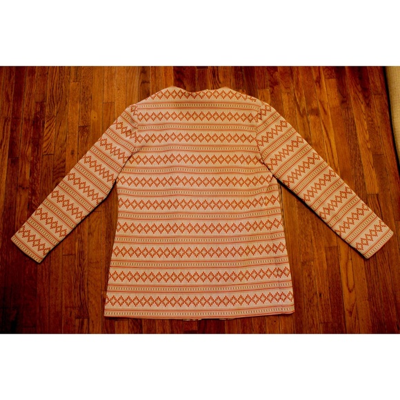 Vintage 60s 70s orange zigzag patterned cardigan - Picture 3 of 3